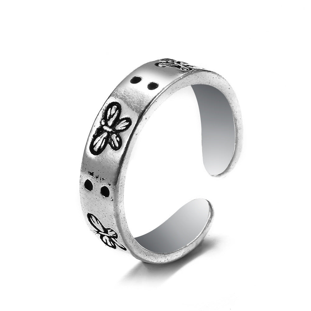 Retro Geometric Alloy Plated Unisex Punk Knuckle Ring