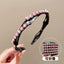 Women's Shiny Flower Acrylic Rhinestone Pearl Hair Band with Stretchable Teeth Headband