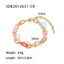 Geometric Colorful Resin 18k Gold Plated Stainless Steel Cross Chain Bracelet for Women