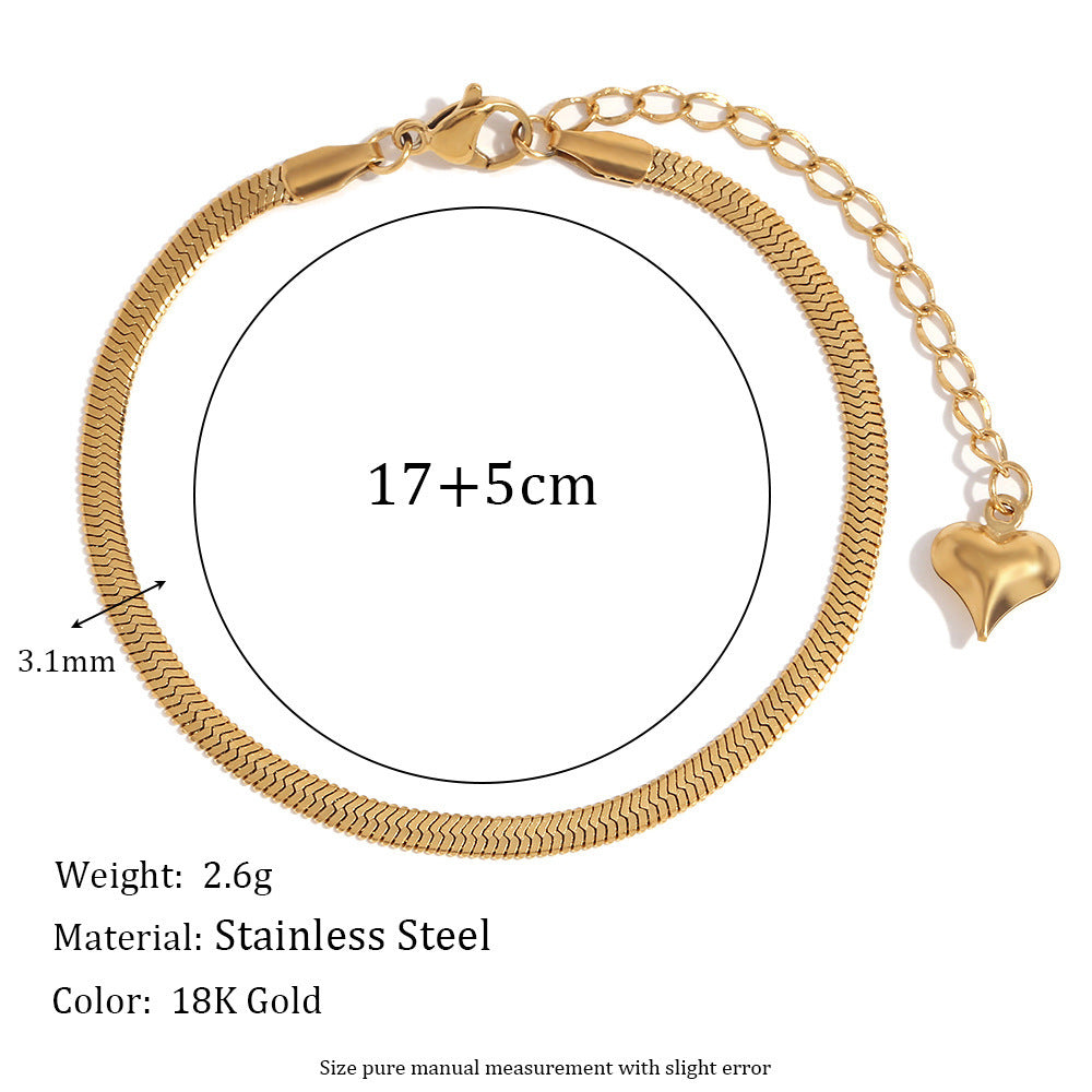 Geometric Figaro Chain 18k Gold Plated Stainless Steel Bracelet for Women