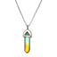 Gradient Stainless Steel Natural Stone Crystal Pendant Necklace