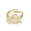 Fashion Irregular Natural Stone Adjustable Copper Plated Ring