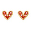 European American Mini Zircon Heart Copper Earrings - Chic Design Studs for Women