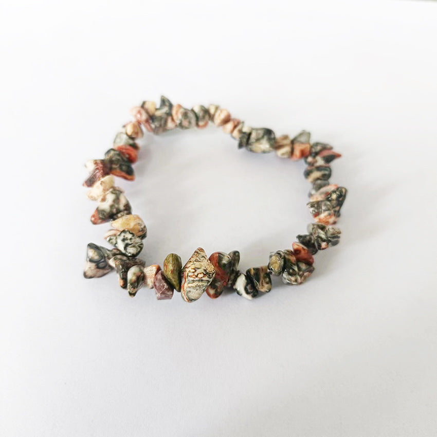 Fashion Irregular Natural Stone Beaded Bracelet with Colorful Crystal Chips