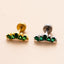 18K Gold Plated Geometric Flower Zircon Ear Cartilage Studs with Stainless Steel Rod