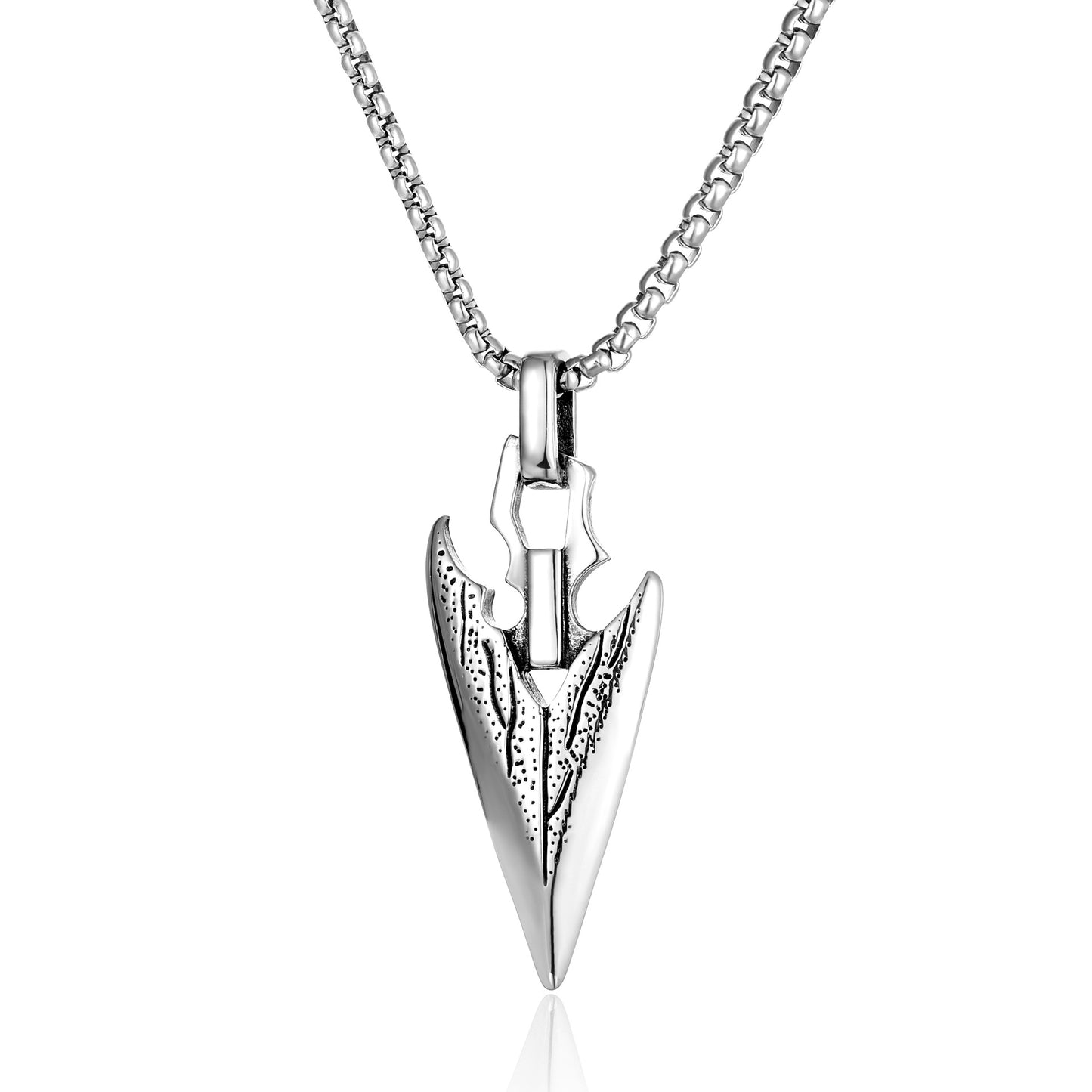 Retro Punk Arrowhead Triangle Stainless Steel Men's Pendant Necklace