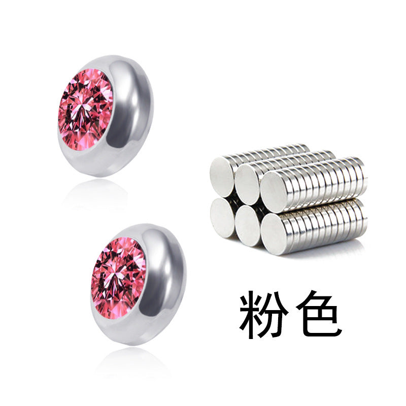 1 Pair Unisex Geometric Stainless Steel Gemstone Ear Studs