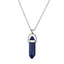 Ethnic Geometric Stainless Steel Natural Stone Crystal Pendant Necklace