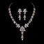 Sweet Flower Crystal Zircon Necklace and Earring Set