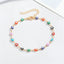 Colorful Irregular Shape Eye and Heart Pendant Anklet