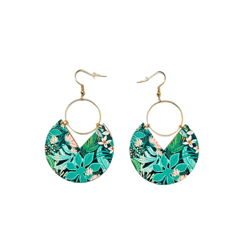 Bohemian Colorful Round Alloy Drop Earrings for Women