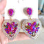 Fashion Heart Shape Alloy Inlay Rhinestones Earrings 1 Pair