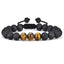 Gradient Natural Stone Agate and Tiger Eye Beaded Adjustable Bracelet