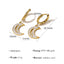 1 Pair Simple Style Classic Style Moon Plating Inlay 304 Stainless Steel Zircon 18K Gold Plated Drop Earrings