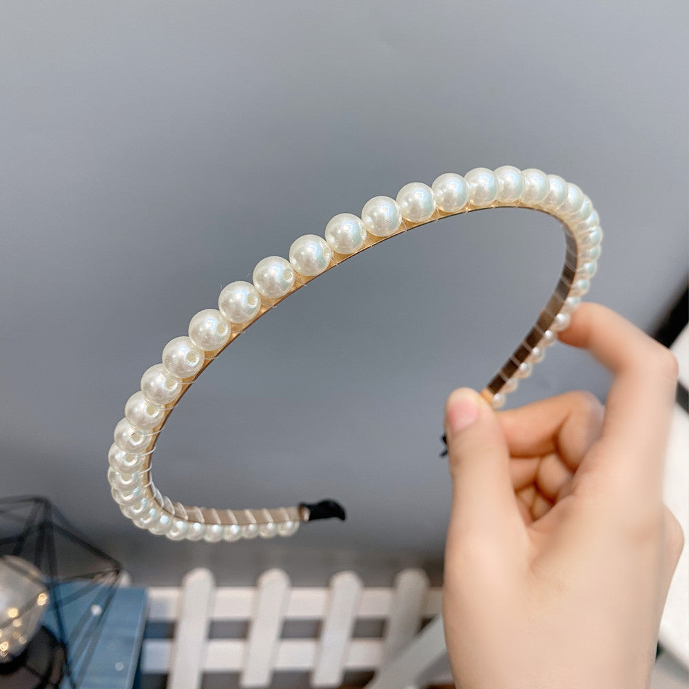 Simple Vintage Pearl Headband for Women