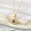 Alloy Turkish Devil's Eye Pendant Necklace Geometric Carving Eye Clavicle Chain