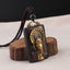 Ethnic Square Alloy Wood Pendant Necklace with Nepalese Thangka Design