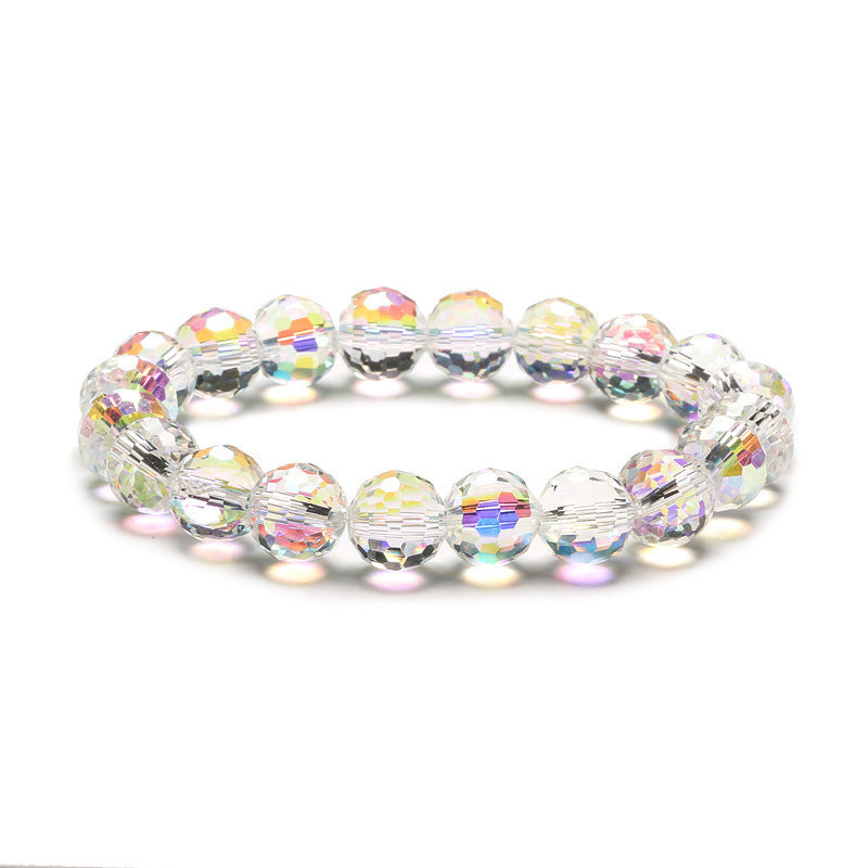 Retro Colorful Crystal Beaded Bracelet with Natural Stone and Glass Beads