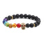 Fashion Multicolor Lava Stone & White Agate Beaded Bracelets