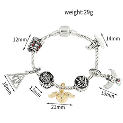 Retro Sterling Silver Cartoon Charm Bracelets for Women and Kids