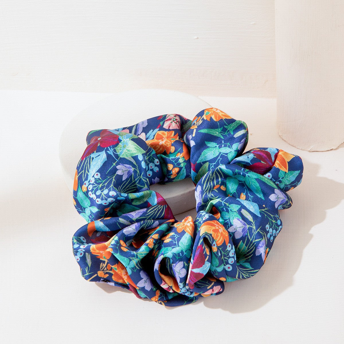 Women's Retro Floral Satin Hair Tie Set