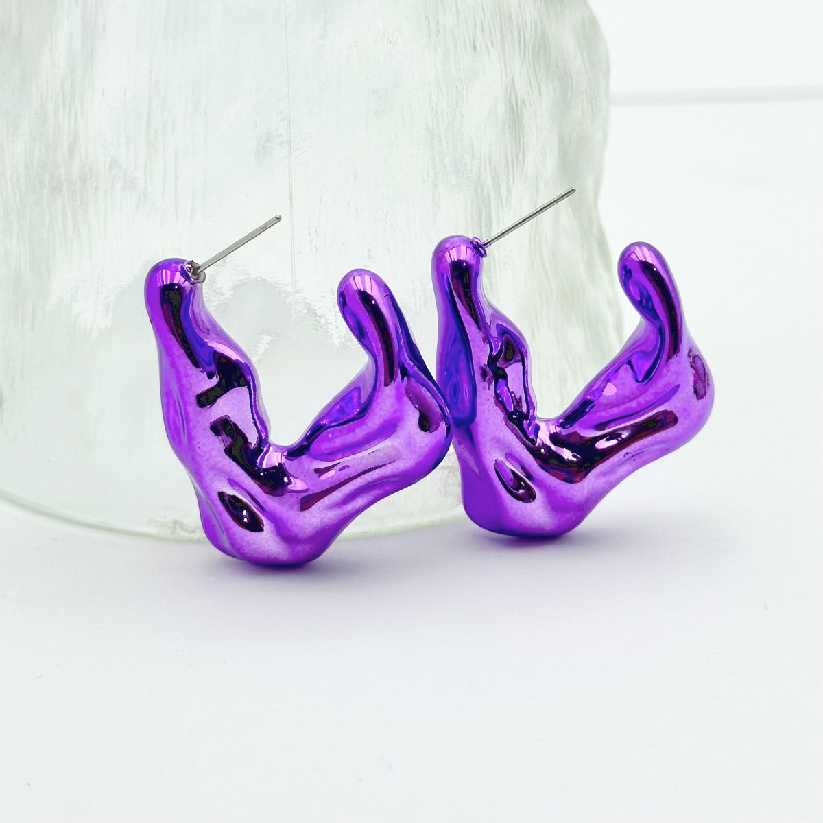 1 Pair Hip-Hop Acrylic Plating Fluid Punk Earrings