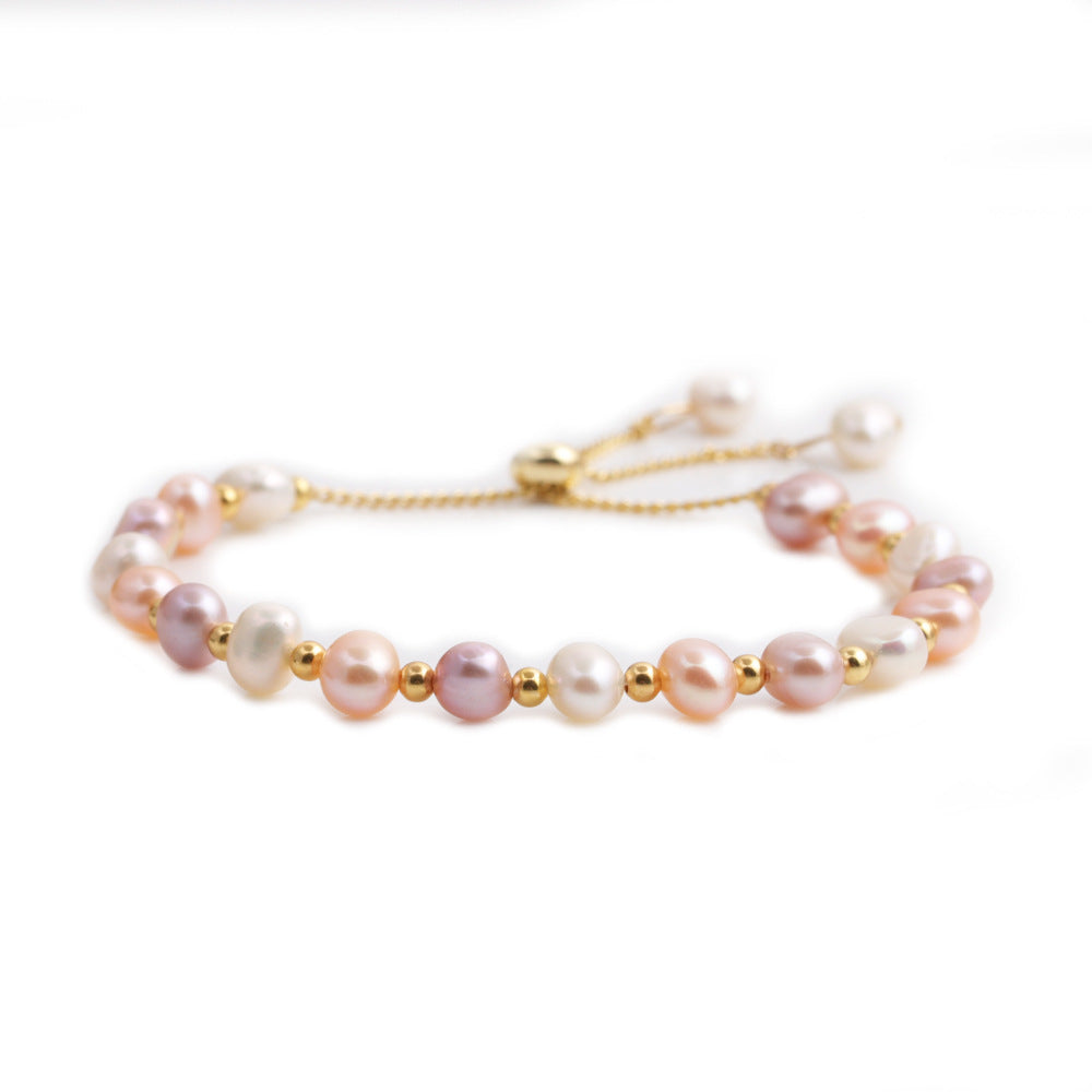 Simple Geometric Butterfly Crystal Pearl Bracelet Set