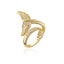 Fashion Geometric Butterfly Zircon Gold Plated Open Ring