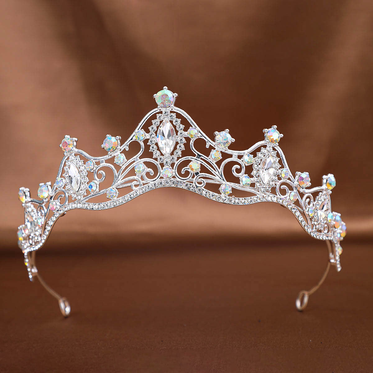 Women's Elegant Bridal Geometric Rhinestone Tiara Headband - Luxury Wedding & Birthday Hair Accessory