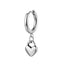 Geometric Heart Pistol Stainless Steel Hoop Earrings for Men