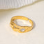 18K Gold Plated Irregular Open Stainless Steel Rings for Women