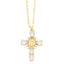 Artistic Cross Zircon Inlay 18K Gold Plated Pendant Necklace