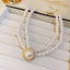 Elegant Women's Pearl Flower Choker Necklace