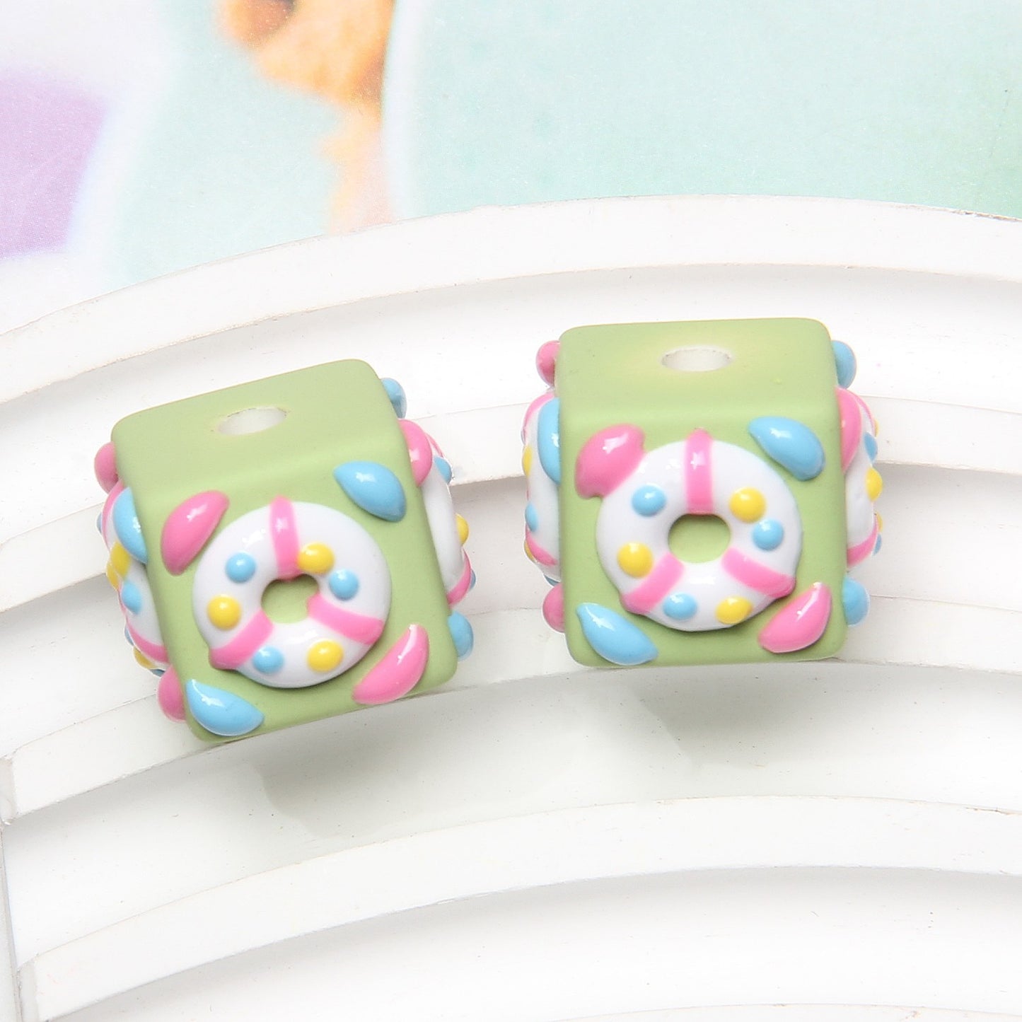 Acrylic Color Block Beads for DIY Jewelry and Accessories