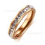 Stainless Steel Rhinestone Rose Gold Plated Square Zircon Couple Rings