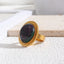 Glam Lady Round Natural Stone Statement Rings