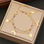 Fashion Heart & Moon Stainless Steel Enamel Bracelet