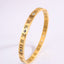 Elegant 18K Gold Plated Stainless Steel Bangle and Titanium Steel Diamond Bracelet Set