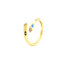 Streetwear Colorful Eye Zircon 18K Gold Plated Open Ring