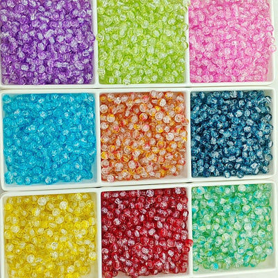 6mm Crackle Glass Beads for DIY Jewelry Making - Bracelet & Necklace Supplies