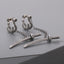 1 Pair Hip-Hop Skull Inlay 304 Stainless Steel Zircon Earrings Ear Studs