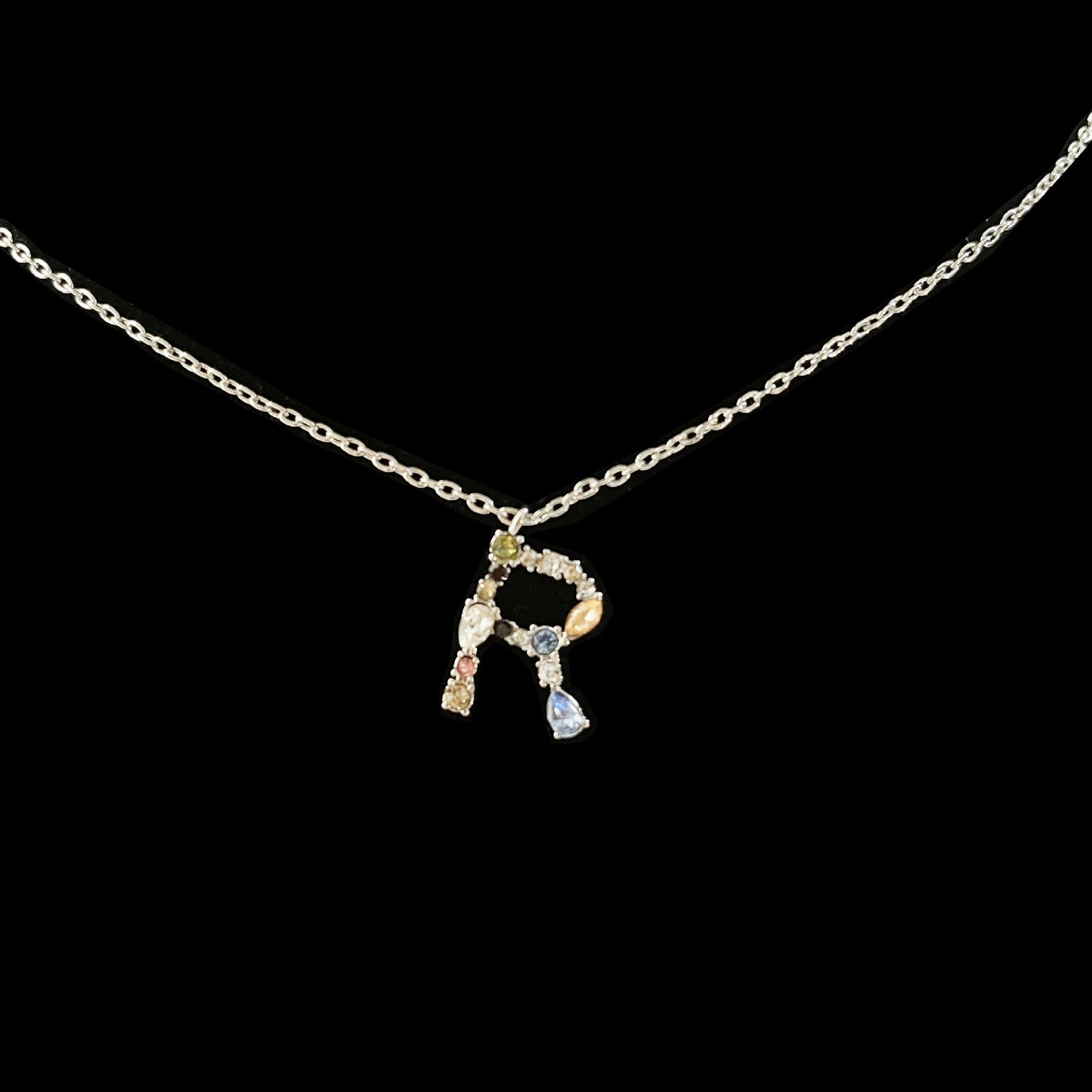 Simple Style 18k Gold Zircon Letter Pendant Necklace