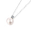 Sterling Silver Moissanite and Pearl Pendant Necklace