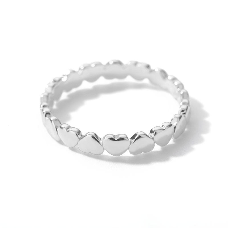 Vintage Heart-Shaped Stainless Steel Hollow Ring