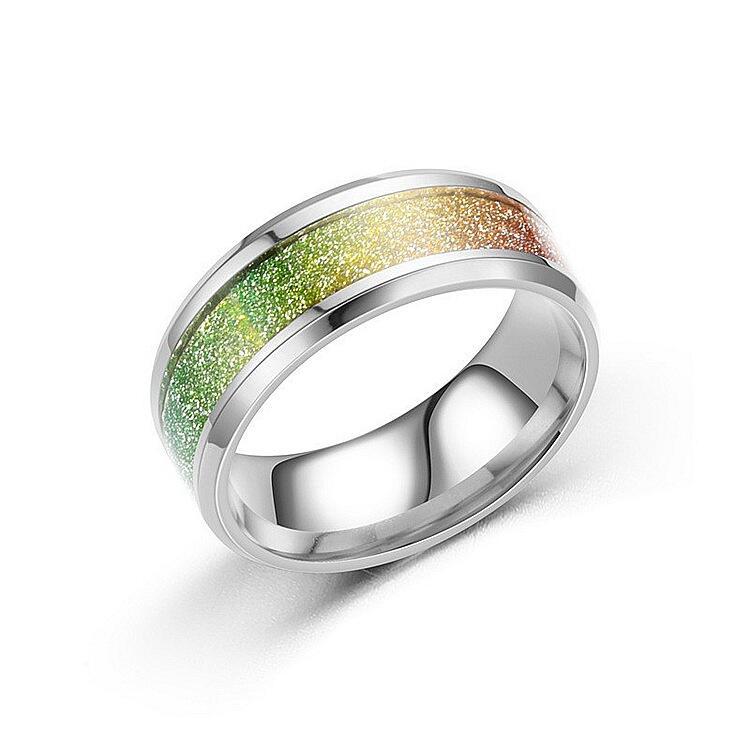 Wholesale Fashion Titanium Steel Micro-inlaid Dripping Oil Couple Ring