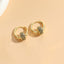 1 Pair 14k Gold Plated Zircon Circle Design Minimalist Earrings