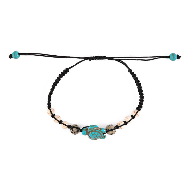 Casual Retro Tortoise Turquoise Beaded Bohemian Bracelet