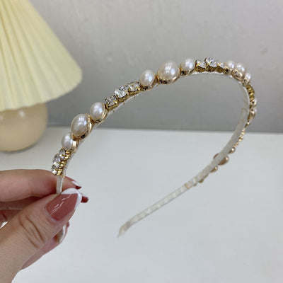 Korean Pearl Flower Rhinestone Headband