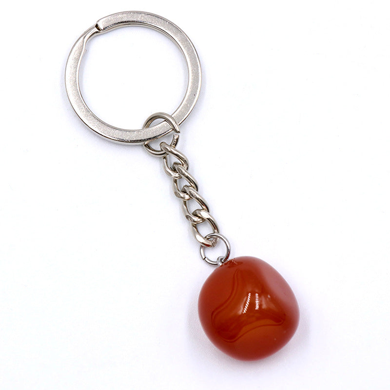 Irregular Natural Stone Crystal Keychain Pendant for Bags