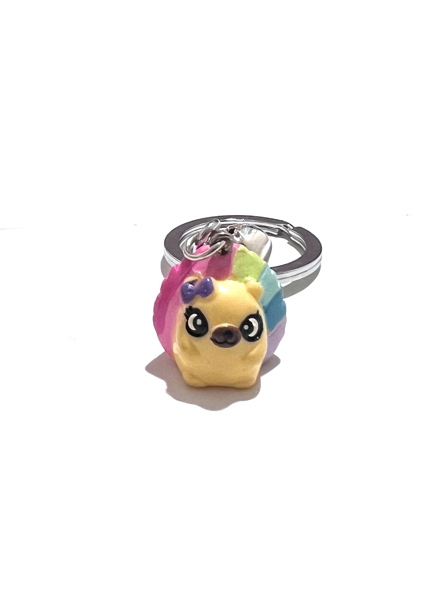 Cute Animal Resin Hedgehog and Bear Keychain Pendant